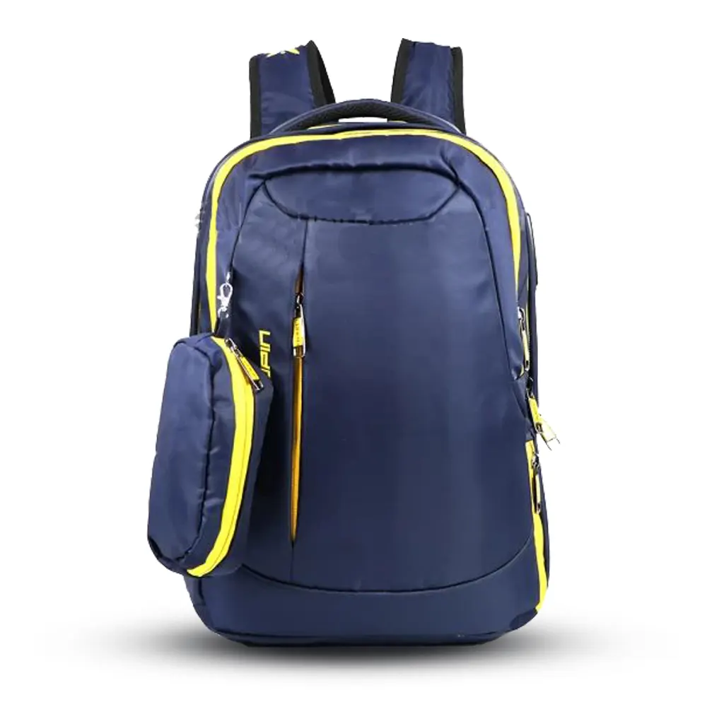 Loupin-Blue-1.1 Loupin Unisex Travel Office School Backpack (Navy Blue) - Image 1