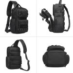OZUKO 9812 Sling Bag Crossbody Casual Travel Shoulder Shoulder Chest Bag (Black) - Image 4